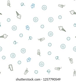 Dark Blue, Green vector seamless texture with delicious snacks. Decorative shining illustration with food on abstract template. Pattern for ad, booklets, leaflets of restaurants.