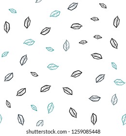 Dark Blue, Green vector seamless abstract backdrop with leaves. Creative illustration in blurred style with leaves. Pattern for design of fabric, wallpapers.