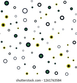 Dark Blue, Green vector seamless pattern with spheres. Beautiful colored illustration with blurred circles in nature style. Template for business cards, websites.