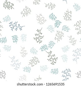 Dark Blue, Green vector seamless elegant template with branches. Colorful illustration in doodle style with leaves, branches. Design for wallpaper, fabric makers.