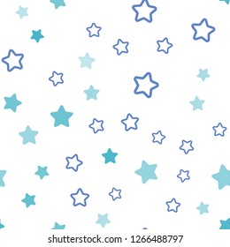 Dark Blue, Green vector seamless layout with bright stars. Shining colored illustration with stars. Design for textile, fabric, wallpapers.