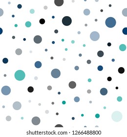Dark Blue, Green vector seamless template with circles. Abstract illustration with colored bubbles in nature style. Pattern for design of fabric, wallpapers.
