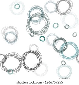 Dark Blue, Green vector seamless template with circles. Modern abstract illustration with colorful water drops. Pattern for design of fabric, wallpapers.