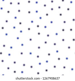 Dark Blue, Green vector seamless texture with colored snowflakes. Glitter abstract illustration with crystals of ice. Design for wallpaper, fabric makers.