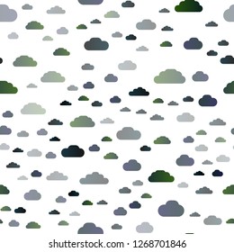 Dark Blue, Green vector seamless template with sky, clouds. Beautiful illustration with colorful sky, clouds. Pattern for trendy fabric, wallpapers.