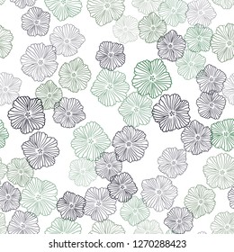 Dark Blue, Green vector seamless elegant pattern with flowers. Brand new colored illustration with flowers. Pattern for design of fabric, wallpapers.