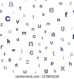 Dark Blue, Green vector seamless layout with latin alphabet. Abstract illustration with colored latin alphabet. Pattern for design of fabric, wallpapers.