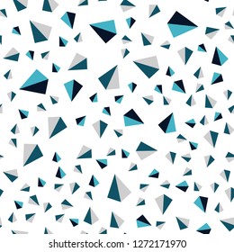 Dark Blue, Green vector seamless, isometric layout with lines, triangles. Abstract gradient illustration with triangles. Design for wallpaper, fabric makers.