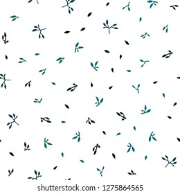 Dark Blue, Green vector seamless elegant background with leaves. A vague abstract illustration with leaves in doodles style. Design for textile, fabric, wallpapers.