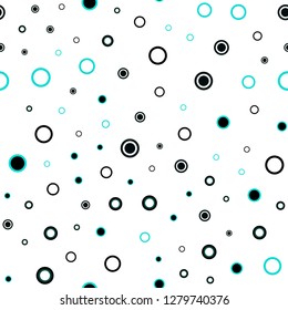 Dark Blue, Green vector seamless backdrop with dots. Blurred bubbles on abstract background with colorful gradient. Pattern for trendy fabric, wallpapers.