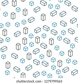 Dark Blue, Green vector seamless, isometric texture in rectangular style. Abstract gradient illustration with rectangles. Pattern for trendy fabric, wallpapers.