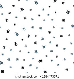 Dark Blue, Green vector seamless template with ice snowflakes. Colorful decorative design in xmas style with snow. Design for textile, fabric, wallpapers.