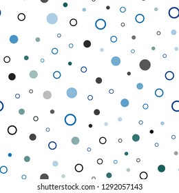 Dark Blue, Green vector seamless backdrop with dots. Modern abstract illustration with colorful water drops. Trendy design for wallpaper, fabric makers.