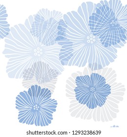 Dark Blue, Green vector seamless elegant wallpaper with flowers. Illustration with colorful abstract doodle flowers. Design for textile, fabric, wallpapers.