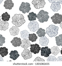 Dark Blue, Green vector seamless natural artwork with flowers. Shining colored illustration with flowers. Design for wallpaper, fabric makers.