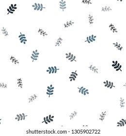 Dark Blue, Green vector seamless doodle background with leaves. Brand new colored illustration in blurry style with leaves. Pattern for design of fabric, wallpapers.