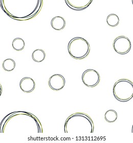 Dark Blue, Green vector seamless texture with disks. Modern abstract illustration with colorful water drops. Pattern for design of fabric, wallpapers.