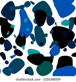 Dark Blue, Green vector seamless template with circles. Blurred decorative design in abstract style with bubbles. Texture for window blinds, curtains.
