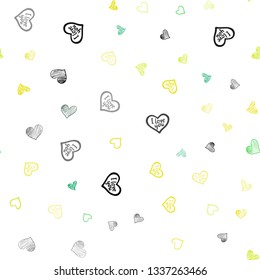 Dark Blue, Green vector seamless layout with sweet hearts. Beautiful colored illustration with hearts in celebration style. Pattern for marriage gifts, congratulations.