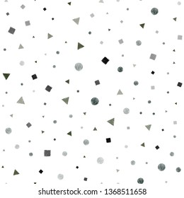 Dark Blue, Green vector seamless pattern with polygonal style with circles. Abstract gradient illustration with circles, triangles, cubes. Pattern for trendy fabric, wallpapers.