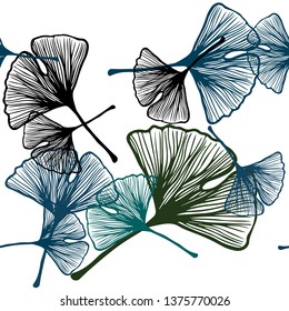 Dark Blue, Green vector seamless natural backdrop with leaves. Colorful illustration in doodle style with leaves. Template for business cards, websites.