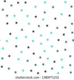 Dark Blue, Green vector seamless pattern with christmas snowflakes. Colorful decorative design in xmas style with snow. Template for business cards, websites.