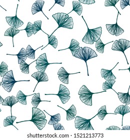 Dark Blue, Green vector seamless natural background with leaves. An elegant bright illustration with leaves in Natural style. Pattern for trendy fabric, wallpapers.