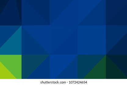 Dark Blue, Green vector shining triangular backdrop. Modern geometrical abstract illustration with gradient. The best triangular design for your business.