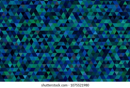 Dark Blue, Green vector shining triangular background. Brand-new colored illustration in blurry style with gradient. A completely new template for your business design.