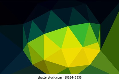 Dark Blue, Green vector shining triangular cover. Colorful abstract illustration with triangles. Best triangular design for your business.