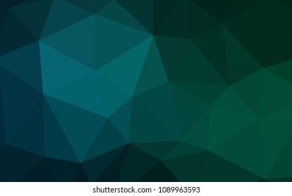 Dark Blue, Green vector shining triangular backdrop. Colorful illustration in polygonal style with gradient. Brand new style for your business design.