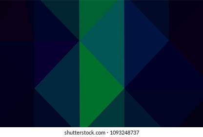 Dark Blue, Green vector shining triangular cover. Glitter abstract illustration with an elegant design. A completely new template for your business design.