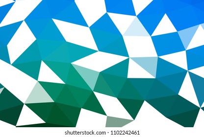 Dark Blue, Green vector shining hexagonal shining triangular. Modern geometrical abstract illustration with gradient. The textured pattern can be used for background.
