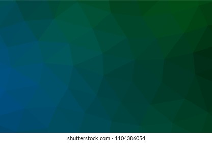 Dark Blue, Green vector shining triangular background. Colorful illustration in abstract style with gradient. Brand new style for your business design.