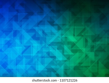 Dark Blue, Green vector shining hexagonal pattern. Colorful abstract illustration with gradient. The polygonal design can be used for your web site.