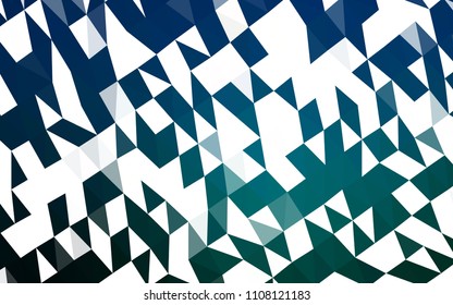 Dark Blue, Green vector shining triangular pattern. Triangular geometric sample with gradient.  The polygonal design can be used for your web site.