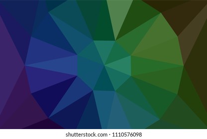 Dark Blue, Green vector shining triangular layout with a gem in a centre. Colorful illustration with gradient. A new texture for your web site.