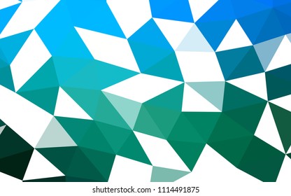 Dark Blue, Green vector shining hexagonal shining triangular. An elegant bright illustration with gradient. A completely new template for your business design.