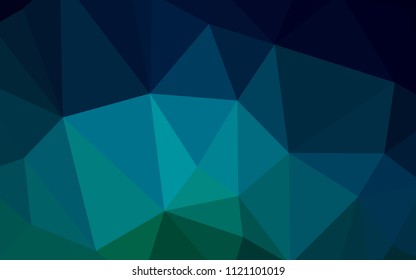Dark Blue, Green vector shining triangular backdrop. Colorful illustration in polygonal style with gradient. Textured pattern for your backgrounds.