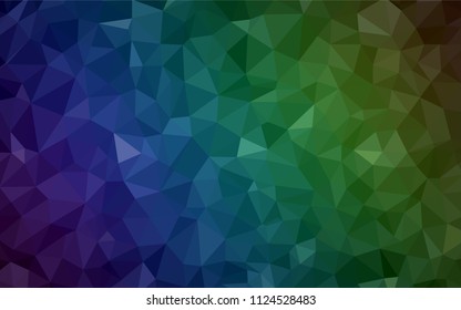 Dark Blue, Green vector shining triangular cover. Geometric illustration in Origami style with gradient.  Pattern for a brand book's backdrop.