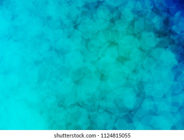 Dark Blue, Green vector shining hexagonal background. Geometric illustration in Origami style with gradient.  Brand new style for your business design.