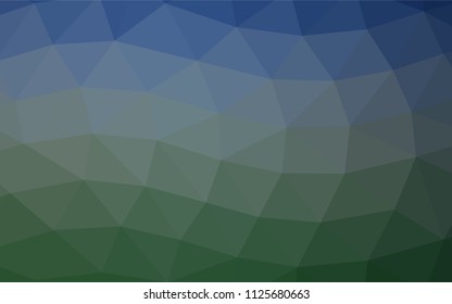 Dark Blue, Green vector shining triangular template. Geometric illustration in Origami style with gradient.  Brand new style for your business design.
