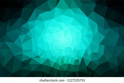 Dark Blue, Green vector shining triangular backdrop. Shining colorful illustration with triangles. Template for cell phone's backgrounds.