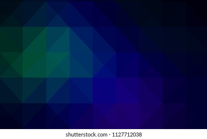 Dark Blue, Green vector shining triangular backdrop. A completely new color illustration in a polygonal style. Brand new style for your business design.