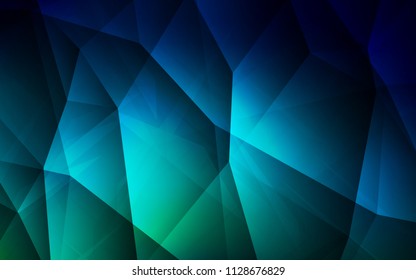 Dark Blue, Green vector shining triangular backdrop. Colorful illustration in abstract style with triangles. Brand new design for your business.