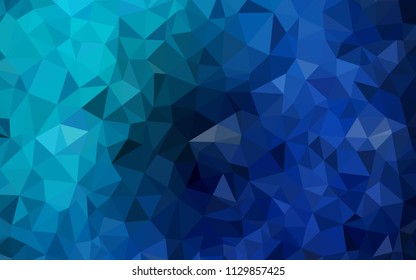 Dark Blue, Green vector shining triangular cover. Creative illustration in halftone style with triangles. Polygonal design for your web site.