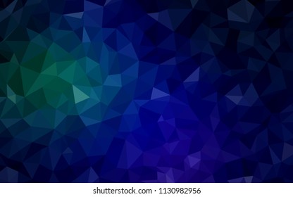 Dark Blue, Green vector shining triangular layout. Triangular geometric sample with gradient.  Triangular pattern for your design.
