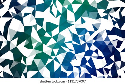 Dark Blue, Green vector shining triangular backdrop. Modern abstract illustration with triangles. A new texture for your web site.