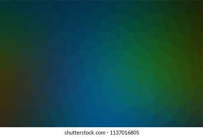 Dark Blue, Green vector shining triangular backdrop. Triangular geometric sample with gradient.  Brand new design for your business.