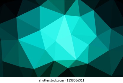Dark Blue, Green vector shining triangular cover. Shining colorful illustration with triangles. Triangular pattern for your design.